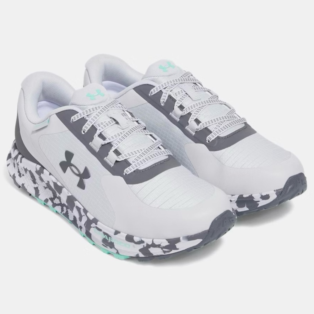 Men’s Under Armour Bandit Trail 3 Gray Camo Running Shoes, Size 11.5 NEW